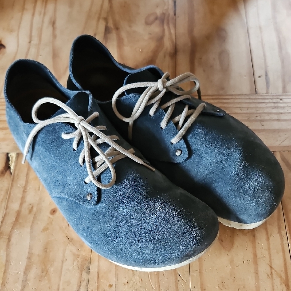 Birkenstock Blue Suede Oxfords